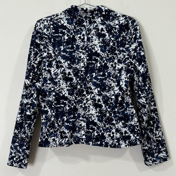 VINTAGE VILLAGER Liz Claiborne Womens Blazer Sz 12 Geometric Floral Stretch Y2K - Picture 2 of 10